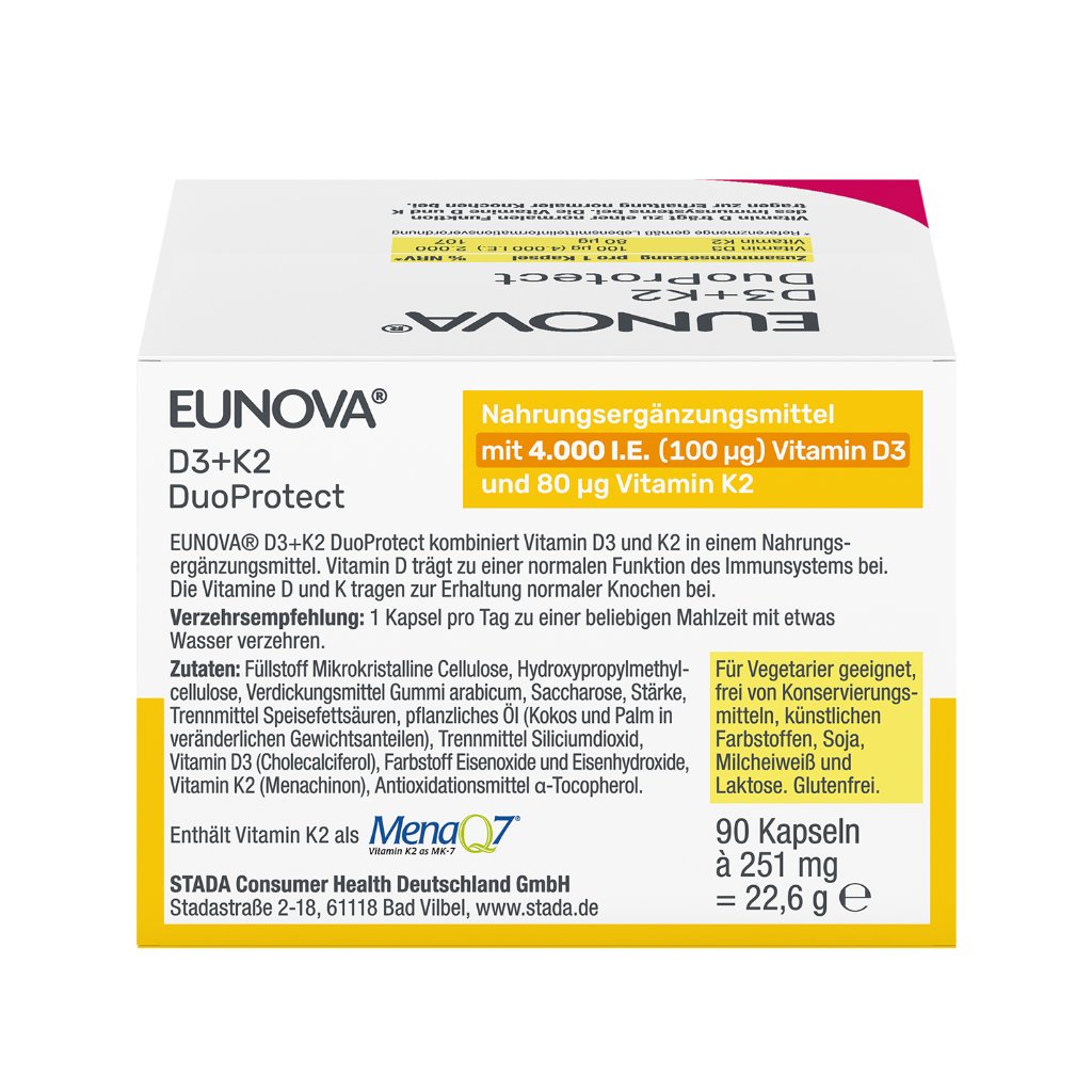 EUNOVA DuoProtect D3+K2 4000 I.E./80 μg Kapseln