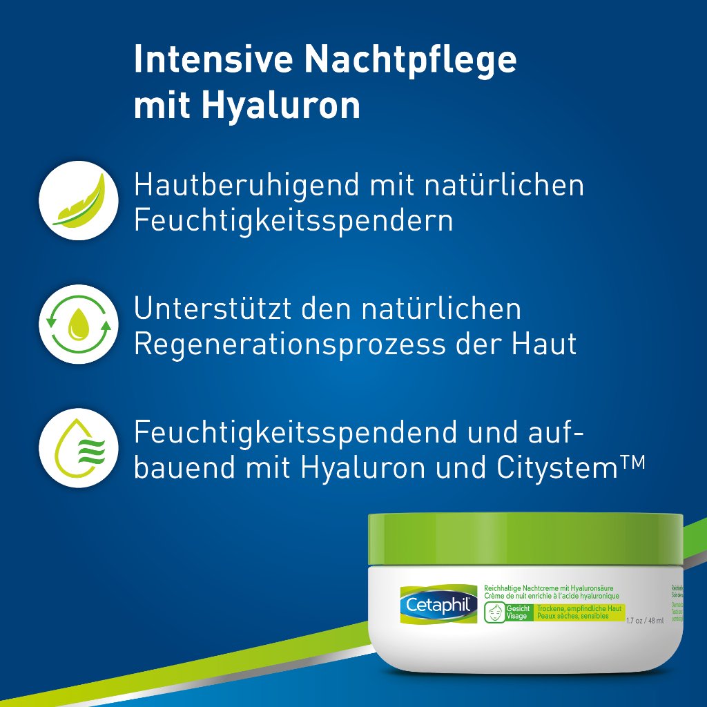 CETAPHIL reichhaltige Nachtcreme mit Hyaluronsäure