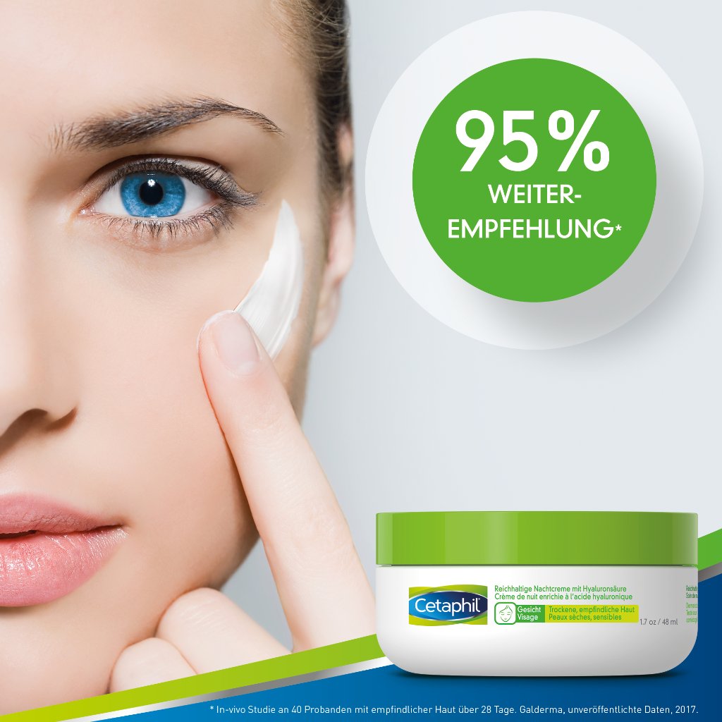 CETAPHIL reichhaltige Nachtcreme mit Hyaluronsäure