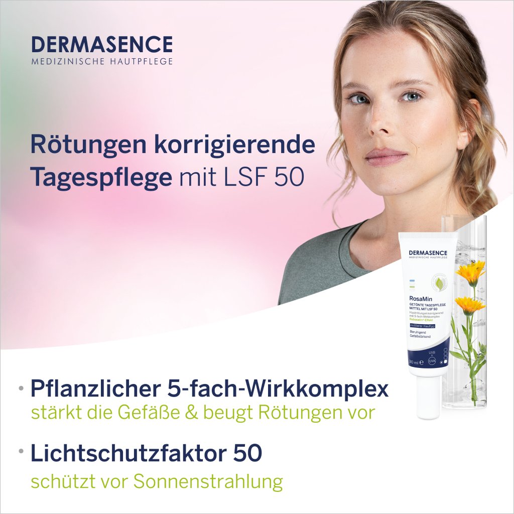 DERMASENCE RosaMin Getönte Tagespflege mit LSF 50, 30 ml