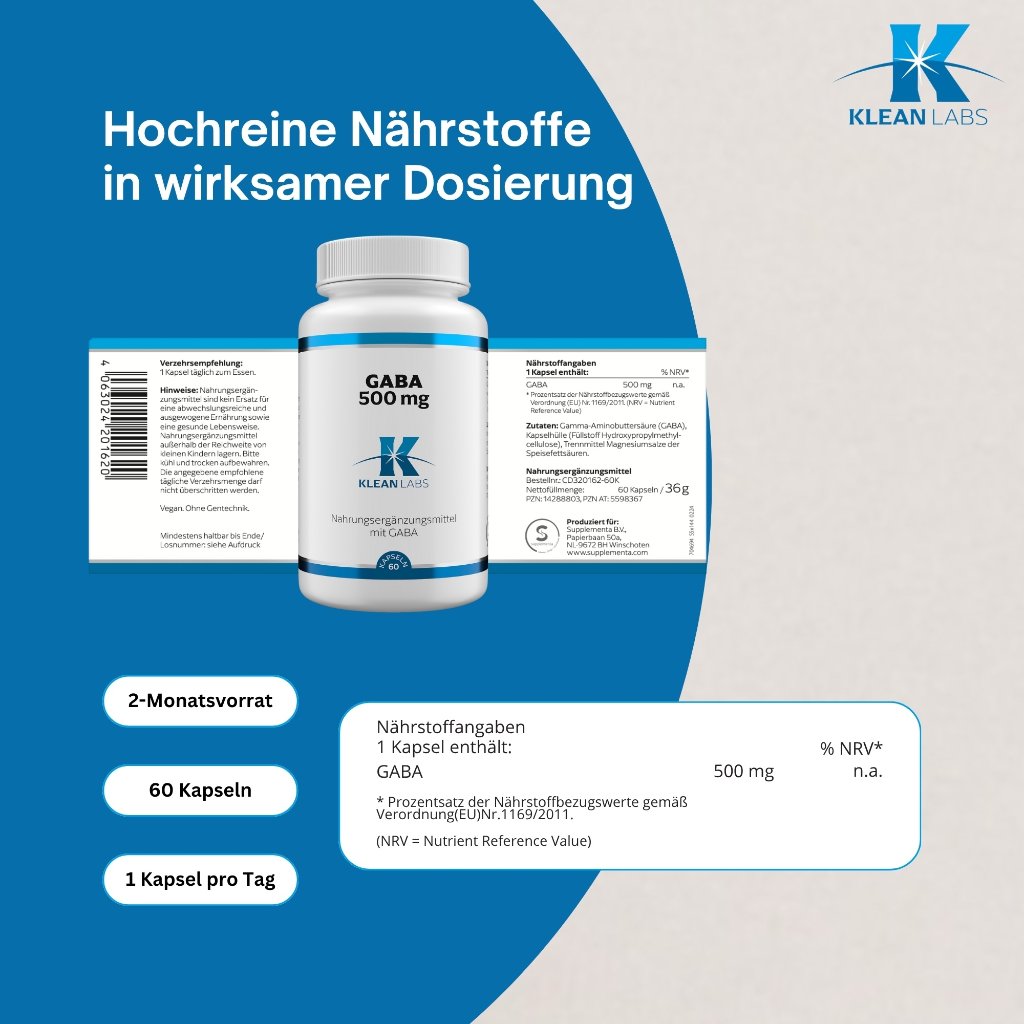 Klean Labs GABA 500mg