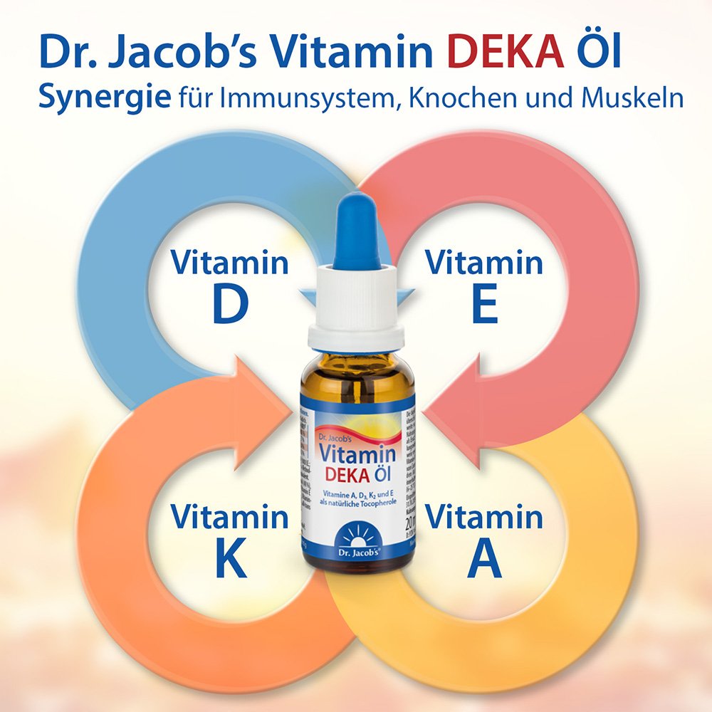 Dr. Jacob's DEKA Öl 800 IE Vitamin D3+K2+A+E 640 Tropfen