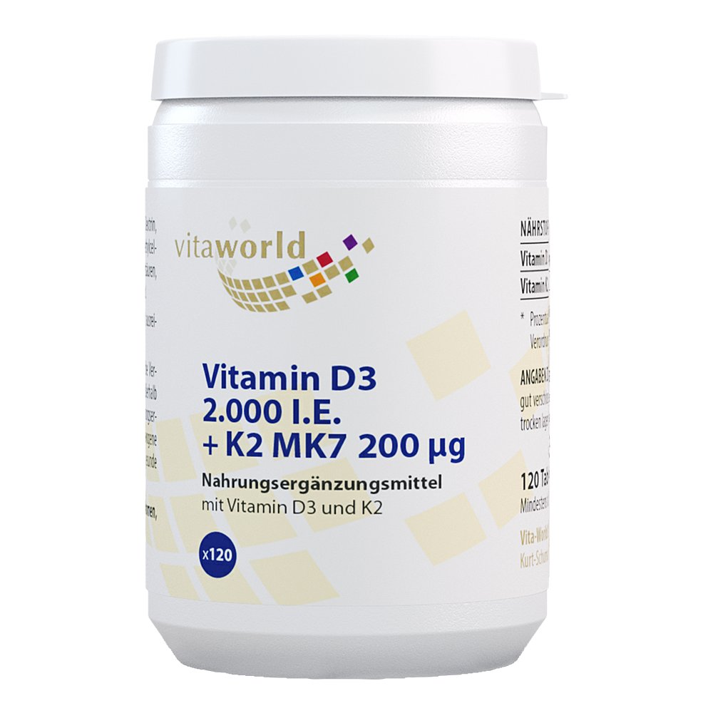 VITAMIN D3+K2 2.000 I.E./200 μg Tabletten