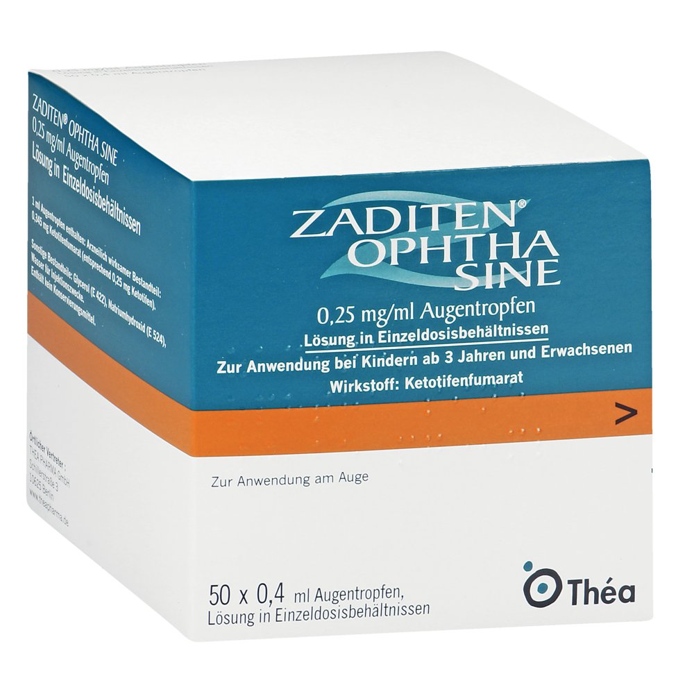 ZADITEN ophtha sine 0,25 mg/ml Augentr.Einzeldos.