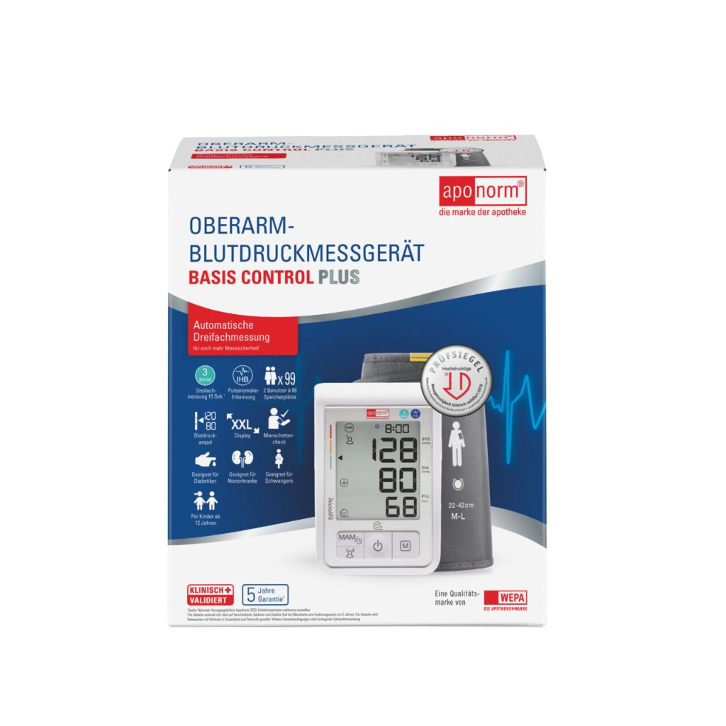 aponorm® Basis Control PLUS BT Oberarm-Blutdruckmessgerät
