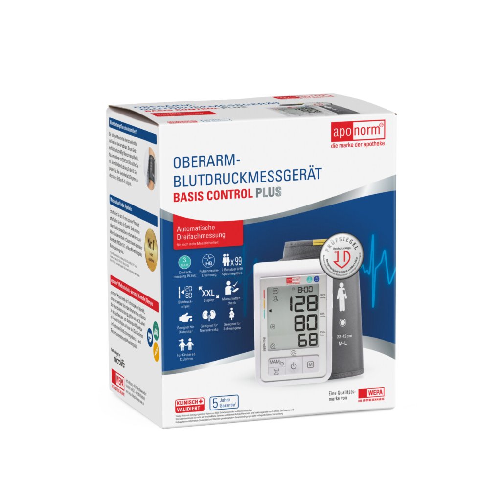 aponorm® Basis Control PLUS BT Oberarm-Blutdruckmessgerät