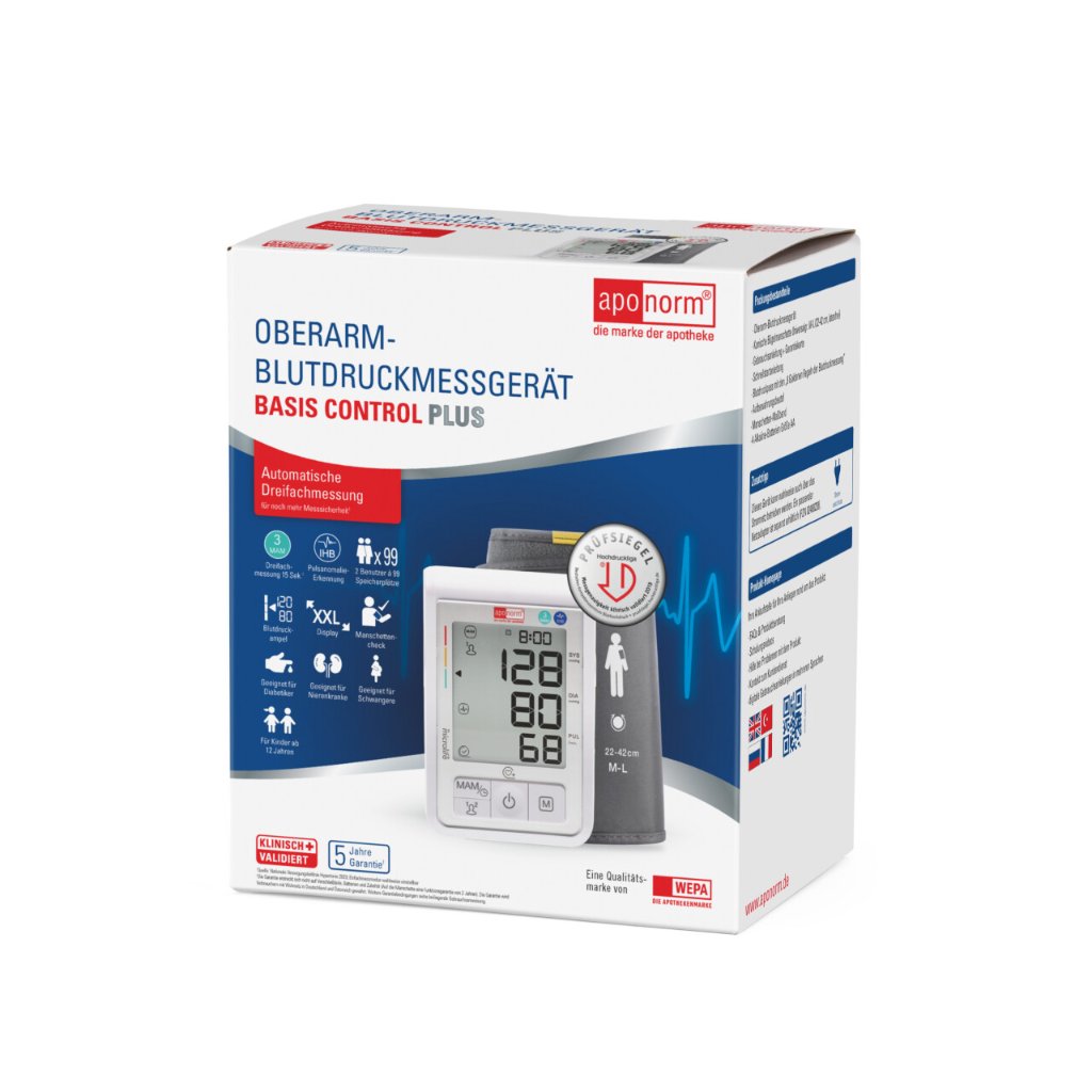 aponorm® Basis Control PLUS BT Oberarm-Blutdruckmessgerät