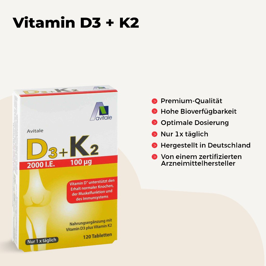 D3+K2 2000 I.E.+100 μg Tabletten