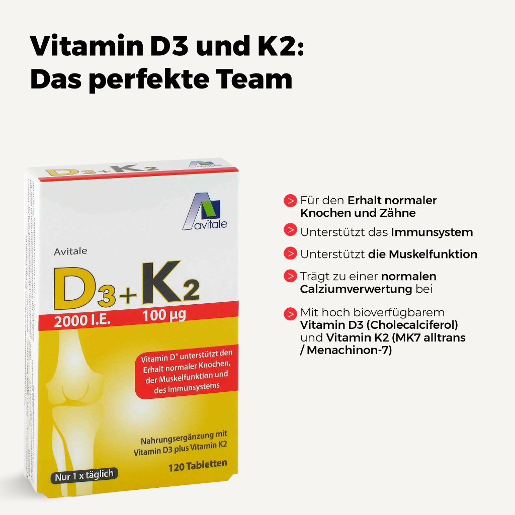 D3+K2 2000 I.E.+100 μg Tabletten