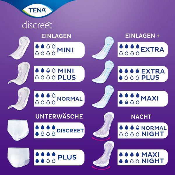 TENA LADY Discreet Inkontinenz Einlagen maxi night