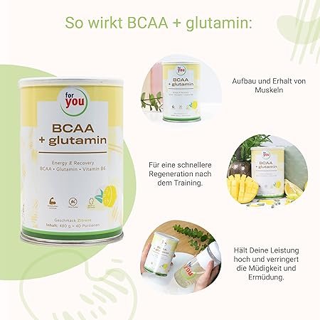FOR YOU BCAA+glutamin Energy & Recovery Zitrone