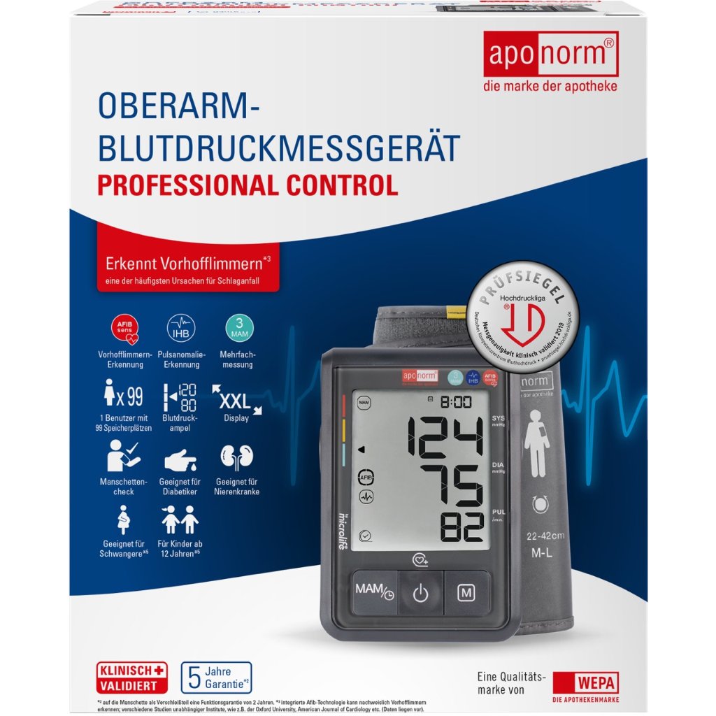 aponorm®  Professional Control Oberarm-Blutdruckmessgerät