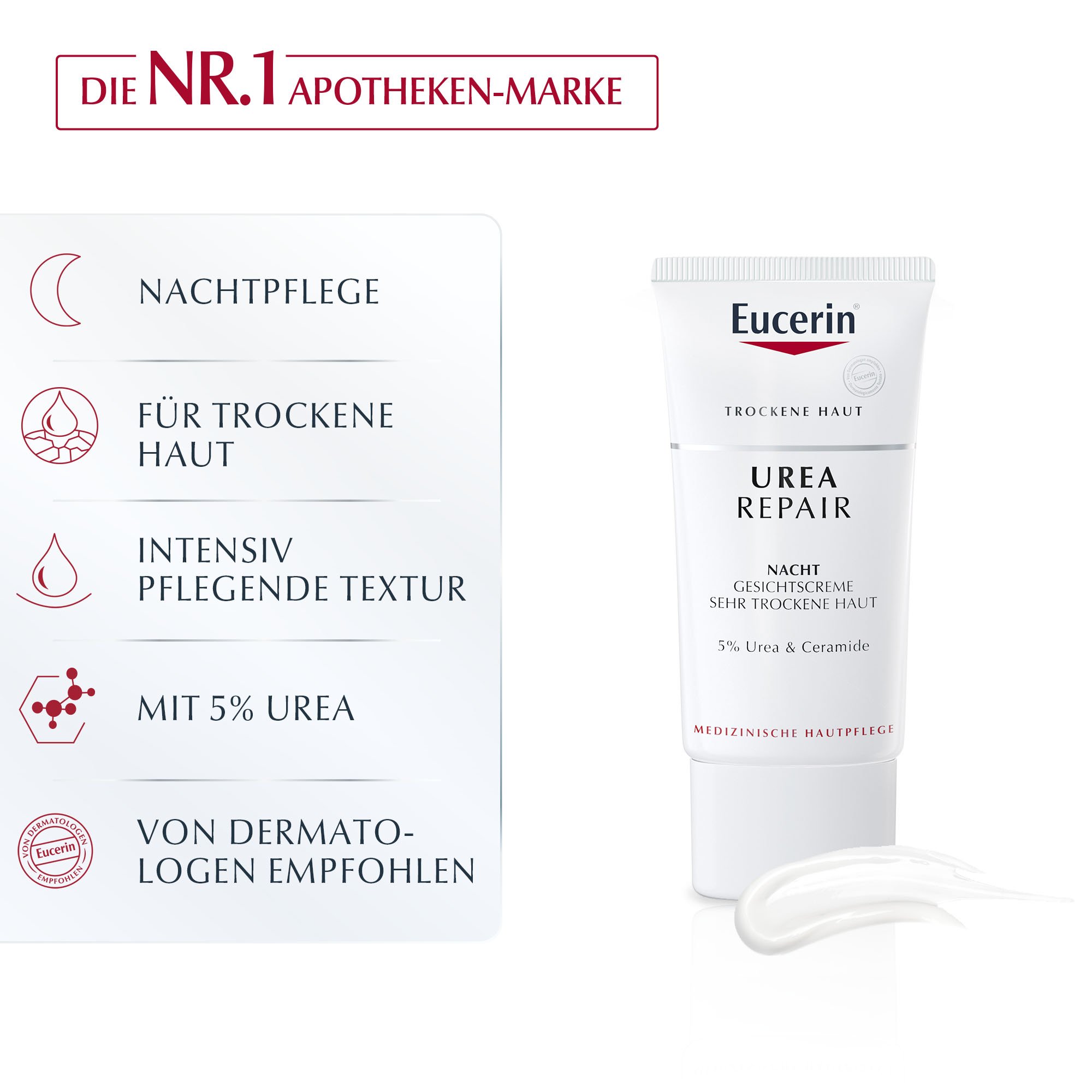 EUCERIN UreaRepair Gesichtscreme 5% Nacht