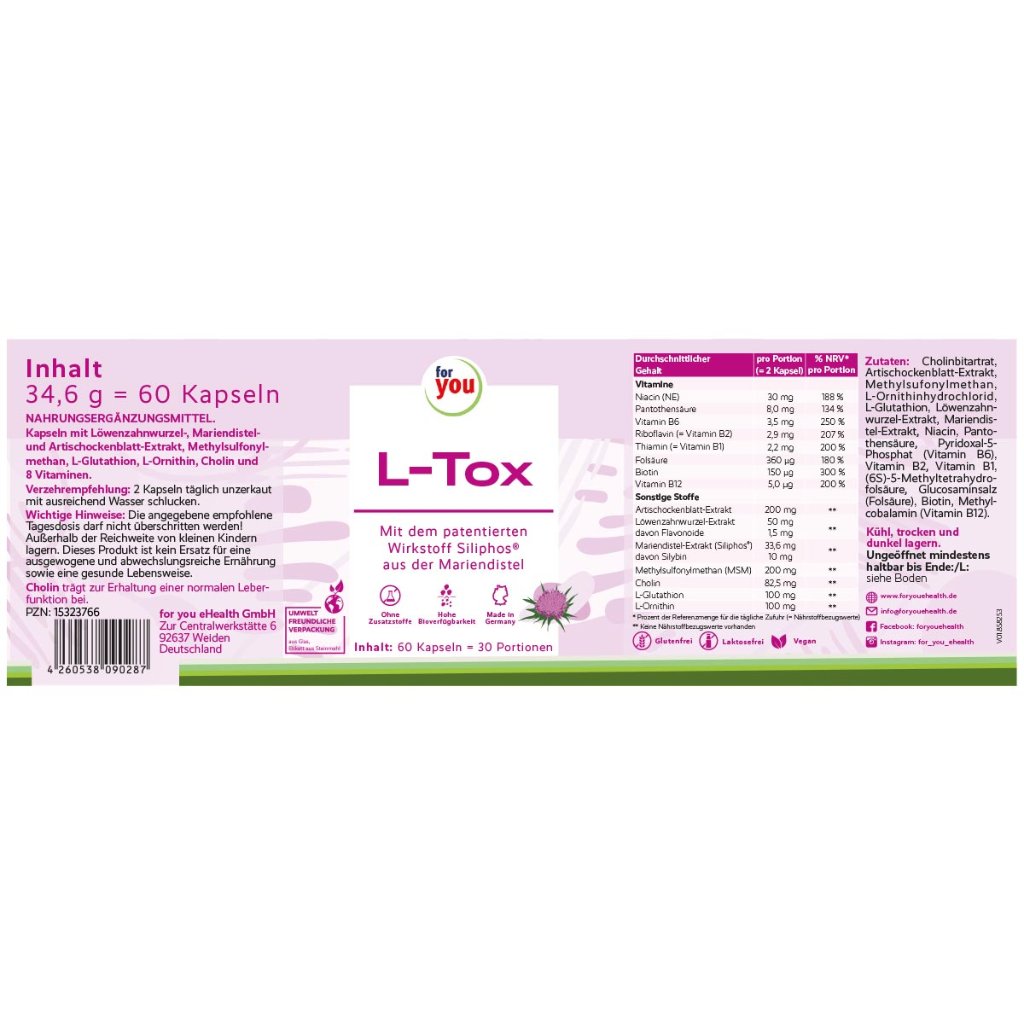 FOR YOU L-Tox Leber Detox Kapseln