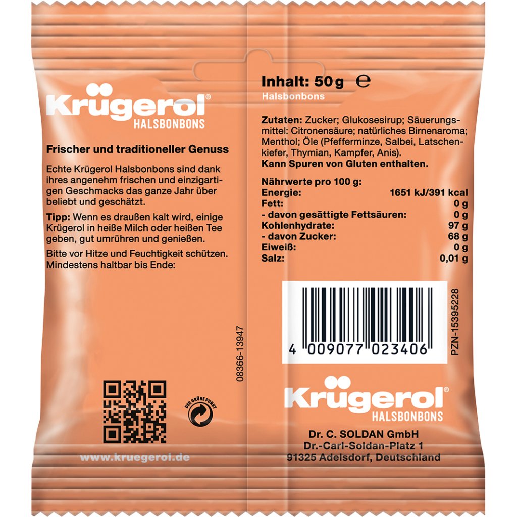 KRÜGEROL Halsbonbons zuckerhaltig