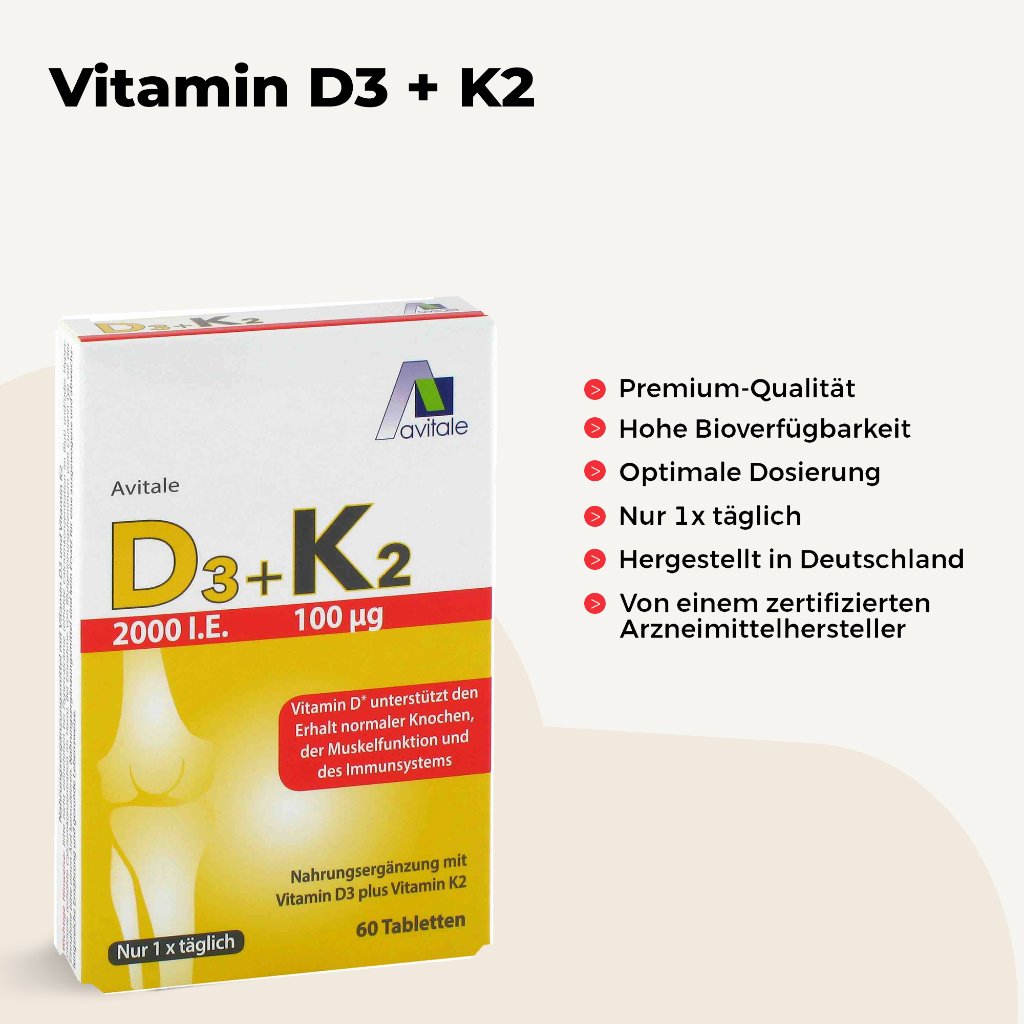 D3+K2 2000 I.E.+100 μg Tabletten