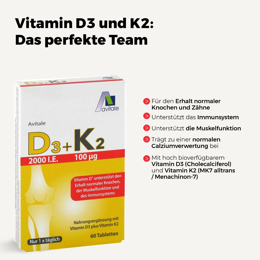 D3+K2 2000 I.E.+100 μg Tabletten