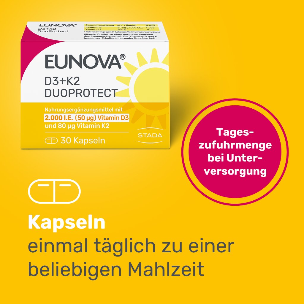 EUNOVA DuoProtect D3+K2 2000 I.E./80 μg Kaps.Kombi