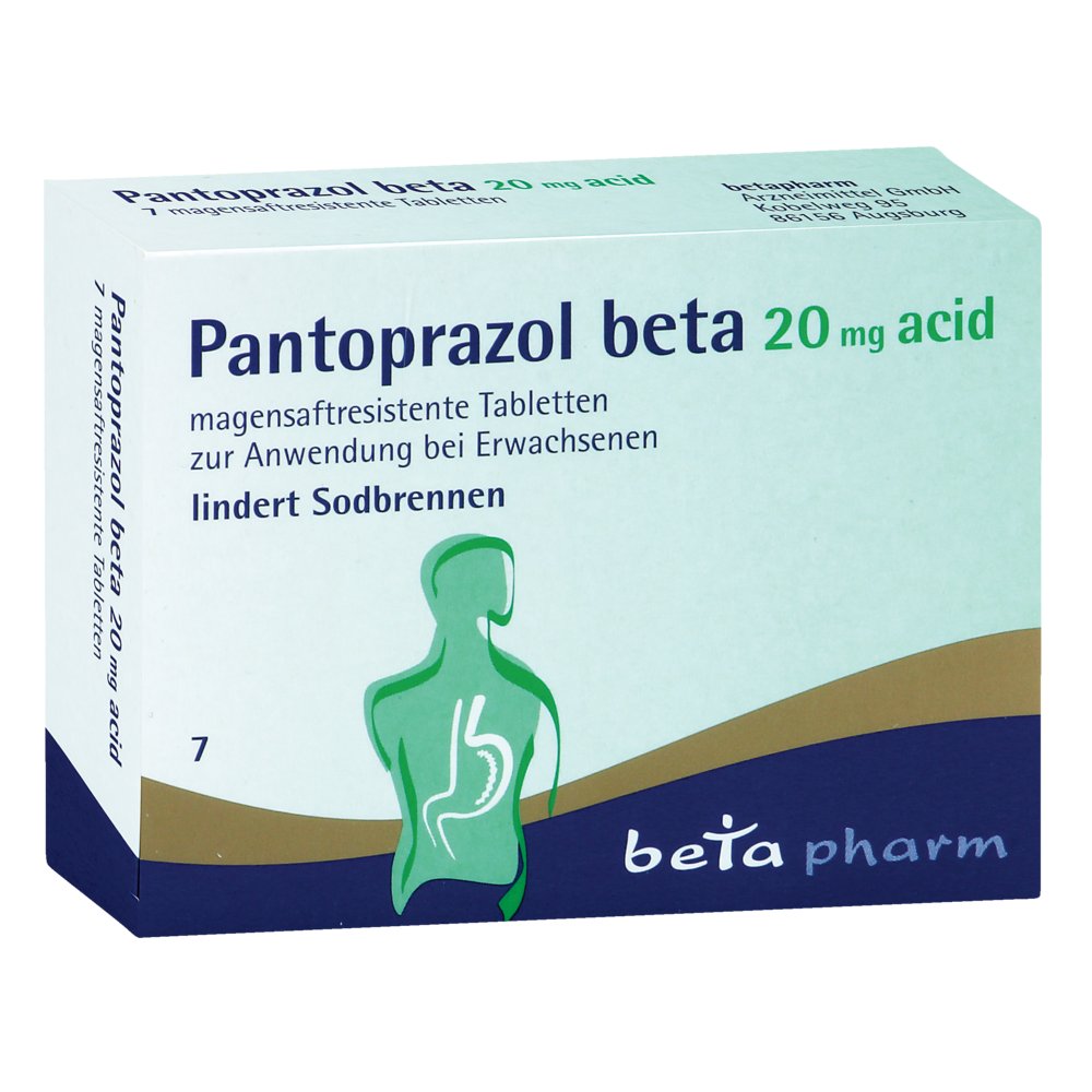 PANTOPRAZOL beta 20 mg acid magensaftres.Tabletten