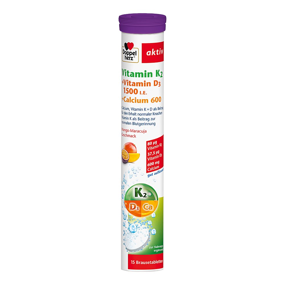 DOPPELHERZ Vit.K2+Vit.D3 1500 I.E.+Calcium 600
