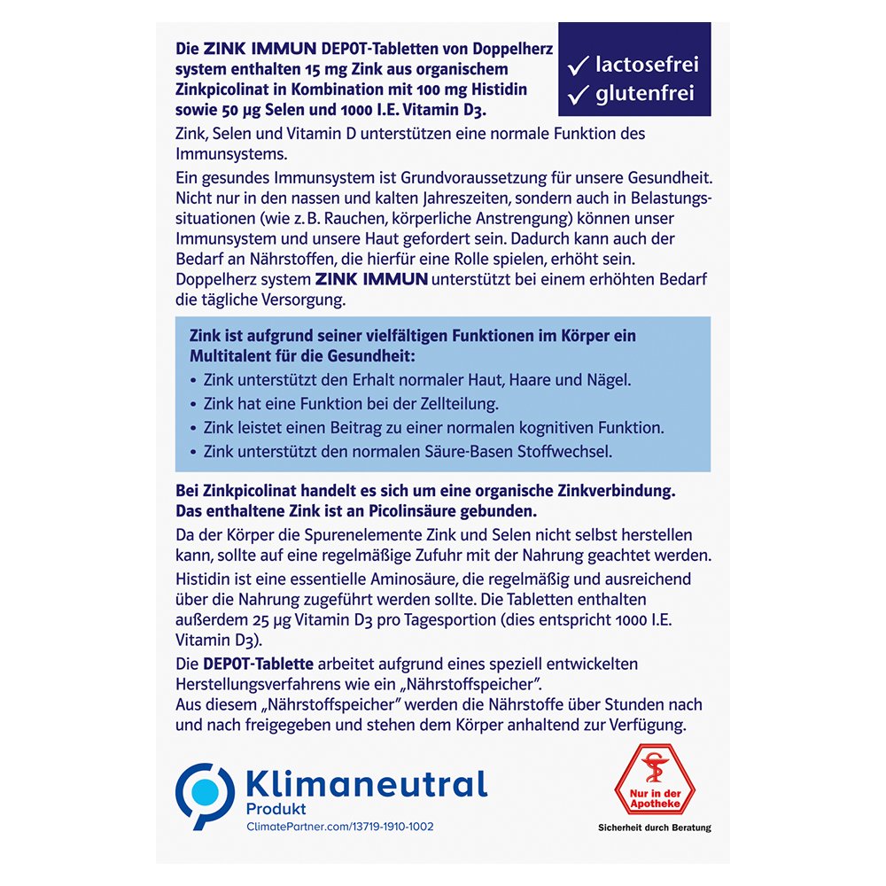 Doppelherz system Zink Immun DEPOT
