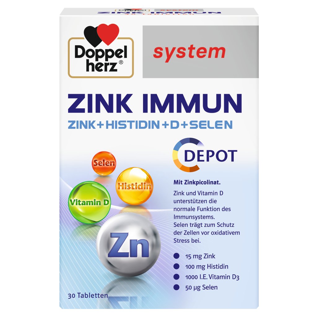 Doppelherz system ZINK IMMUN DEPOT + Histidin + D + Selen