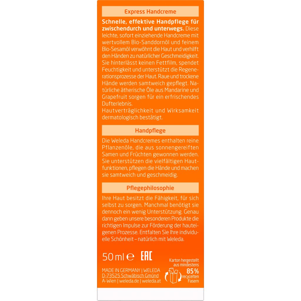 WELEDA Sanddorn Express Handcreme