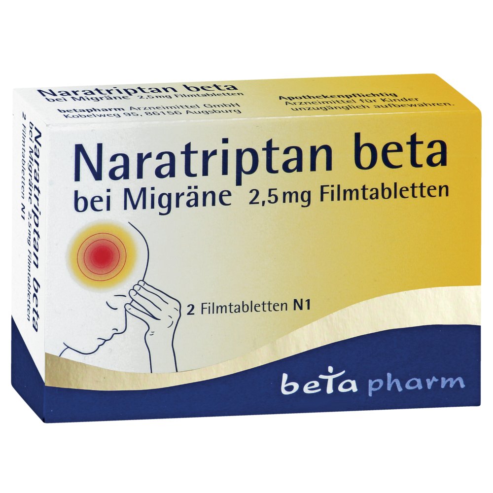 NARATRIPTAN beta bei Migräne 2,5 mg Filmtabletten