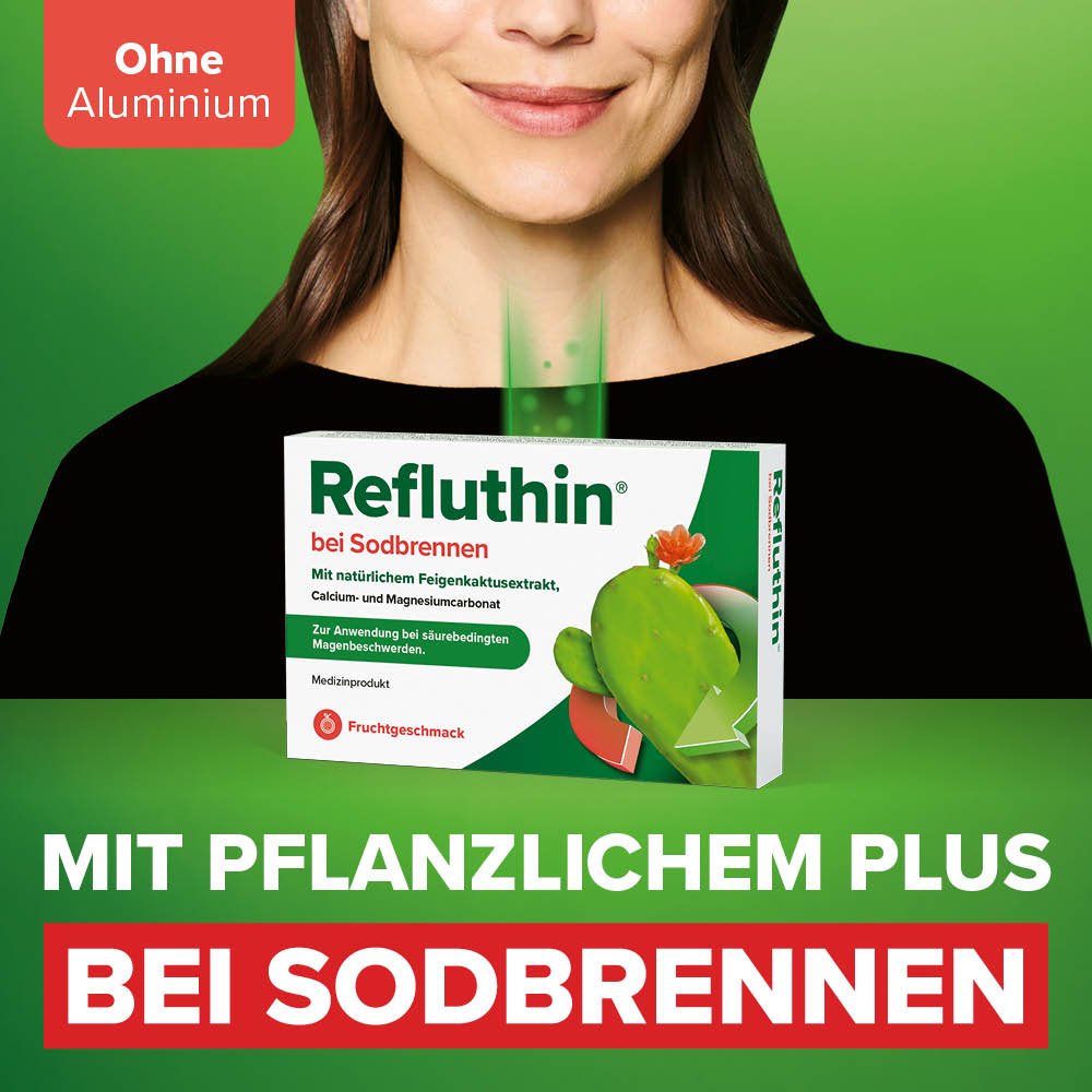 Refluthin® bei Sodbrennen Kautabletten Minze 48 Stück