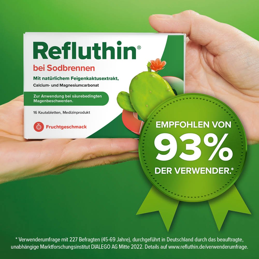 Refluthin® bei Sodbrennen Kautabletten Minze 48 Stück