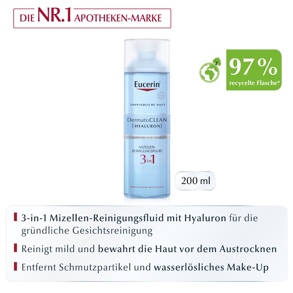 EUCERIN DermatoCLEAN Hyal.Miz.Reinigungsfluid 3in1