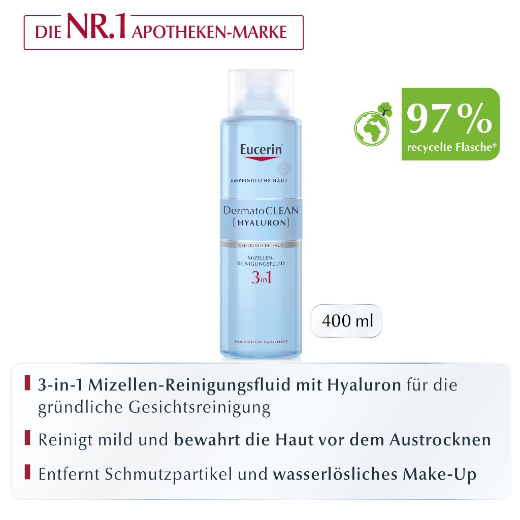 EUCERIN DermatoCLEAN Hyal.Miz.Reinigungsfluid 3in1