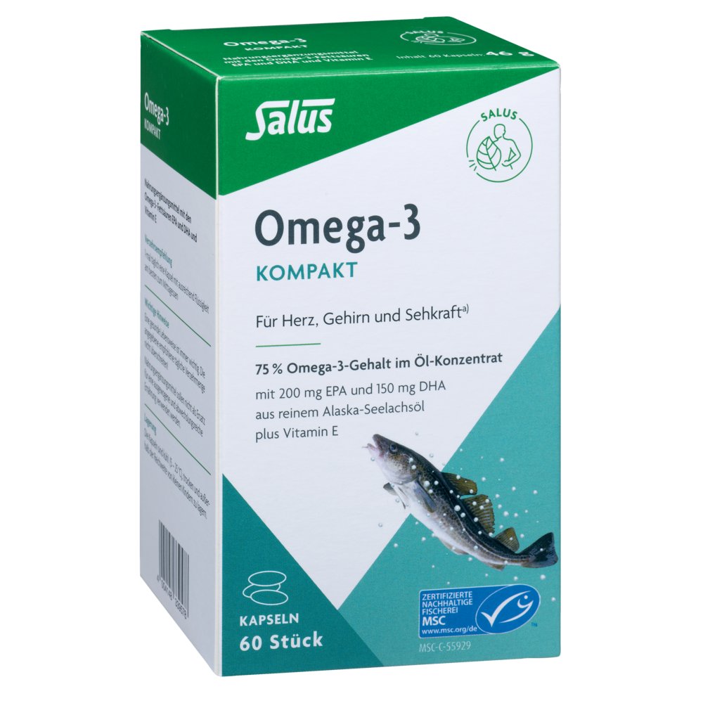 OMEGA-3 KOMPAKT aus reinem Alaska-Seelachsöl Salus