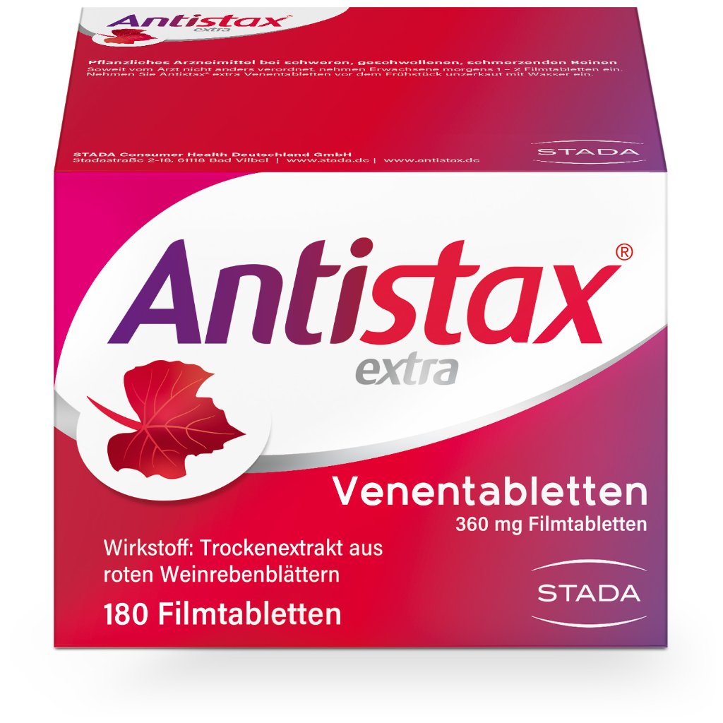 Antistax® extra Venentabletten, bei müden, schweren Beinen, Venenschwäche & Krampfadern