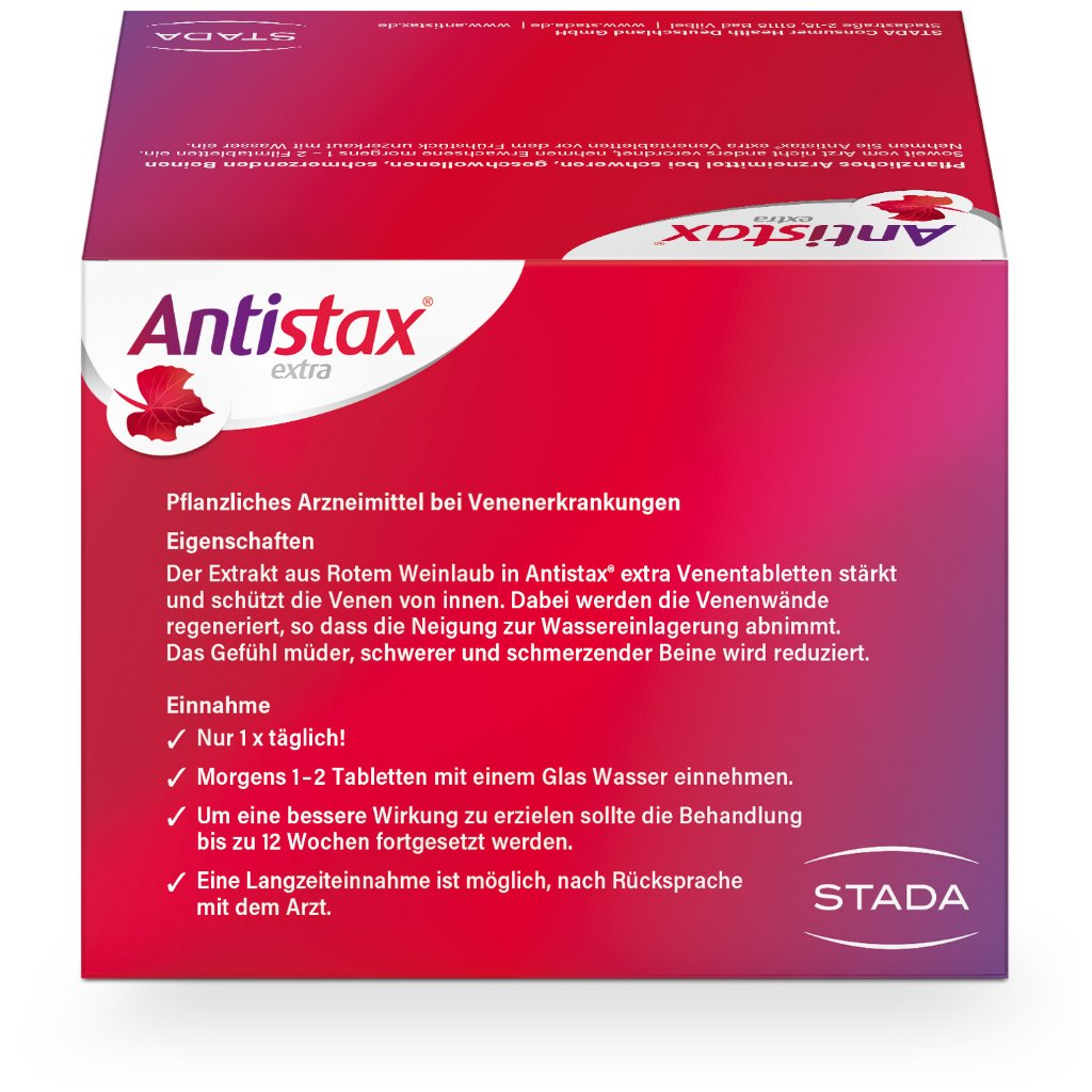 Antistax® extra Venentabletten, bei müden, schweren Beinen, Venenschwäche & Krampfadern