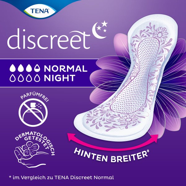 TENA DISCREET Inkontinenz Einlagen normal night