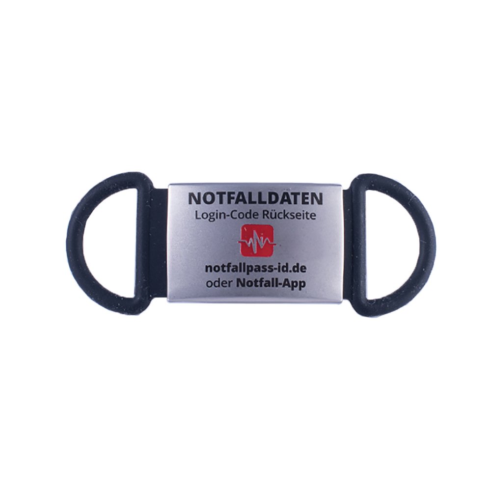 NOTFALL-ID Notfall Tag Silikon schwarz