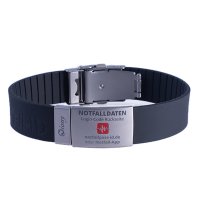 NOTFALL-ID Notfallarmband Silikon schwarz