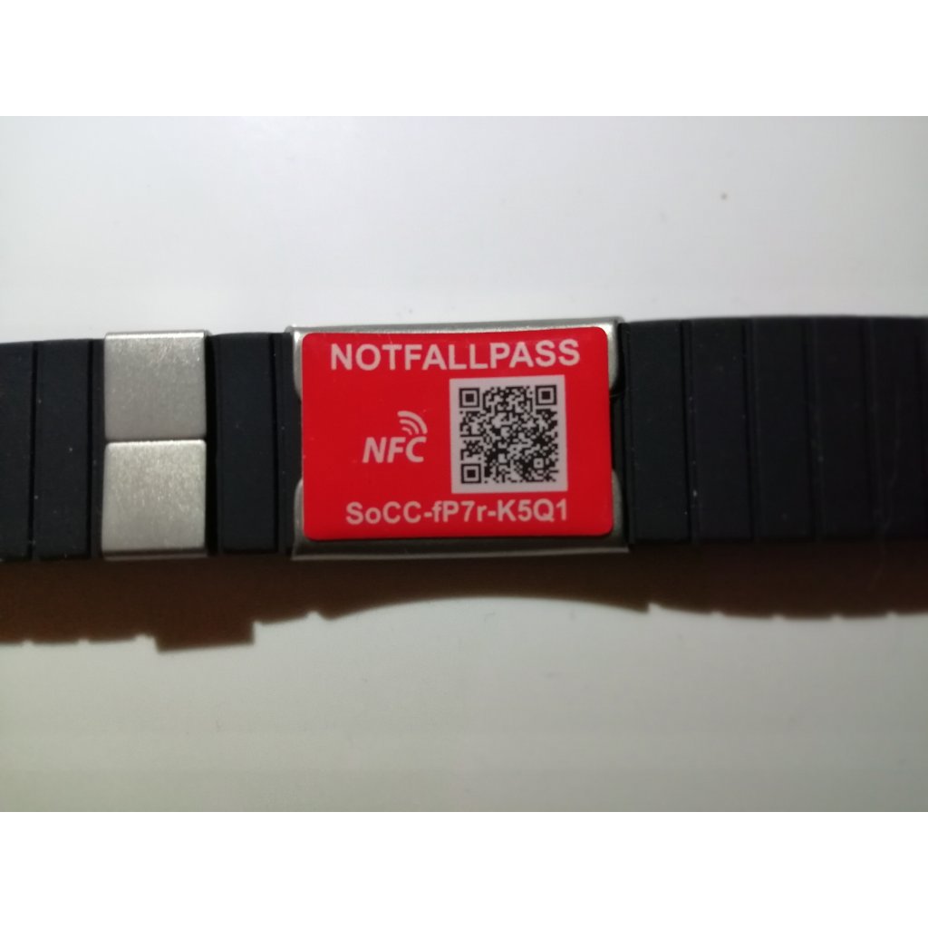 NOTFALL-ID Notfallarmband Silikon schwarz