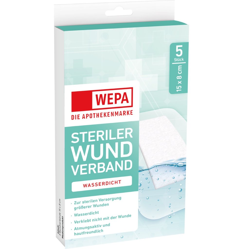 WEPA Wundverband wasserdicht steril 15 x 8 cm