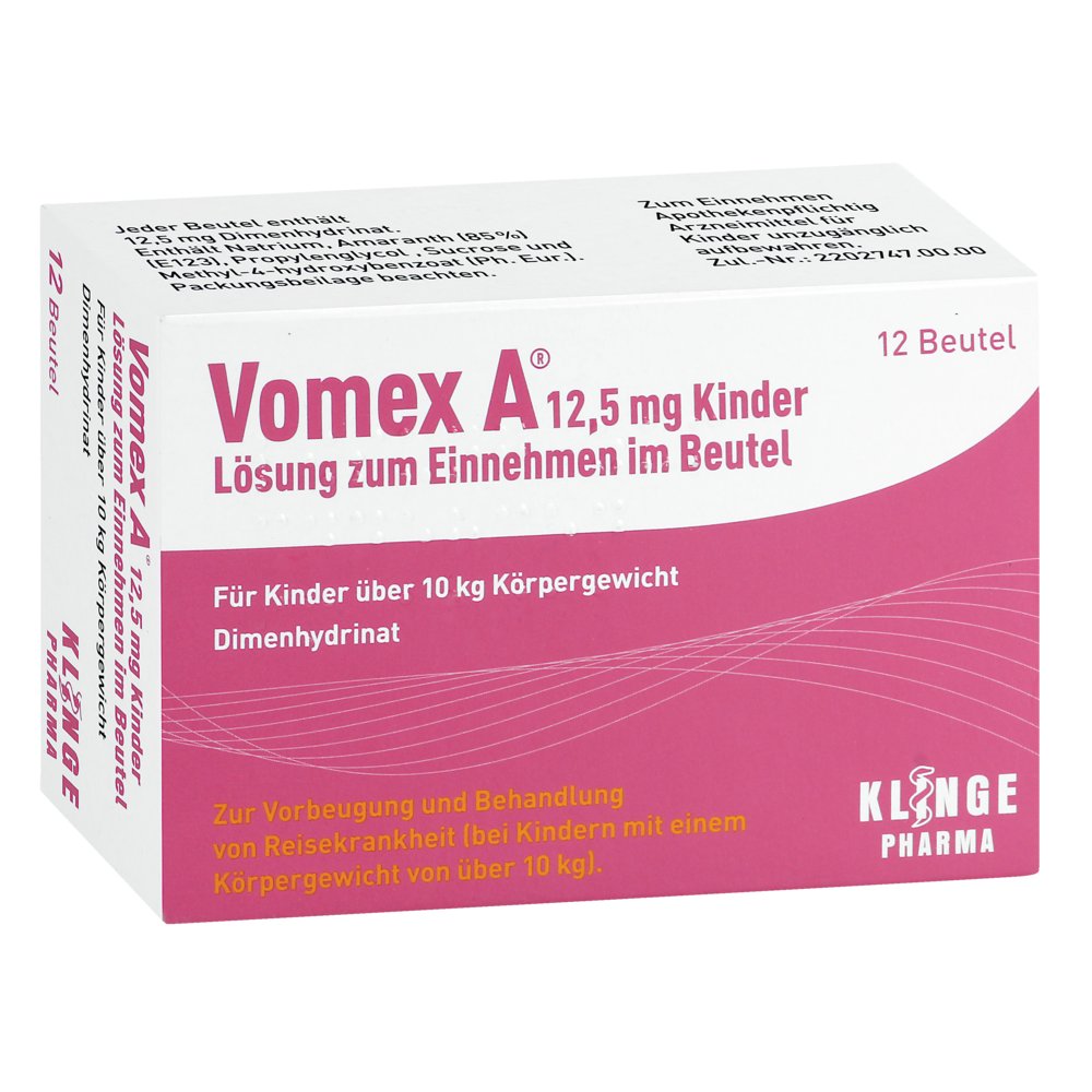 VOMEX A 12,5 mg Kinder Lsg.z.Einnehmen im Beutel