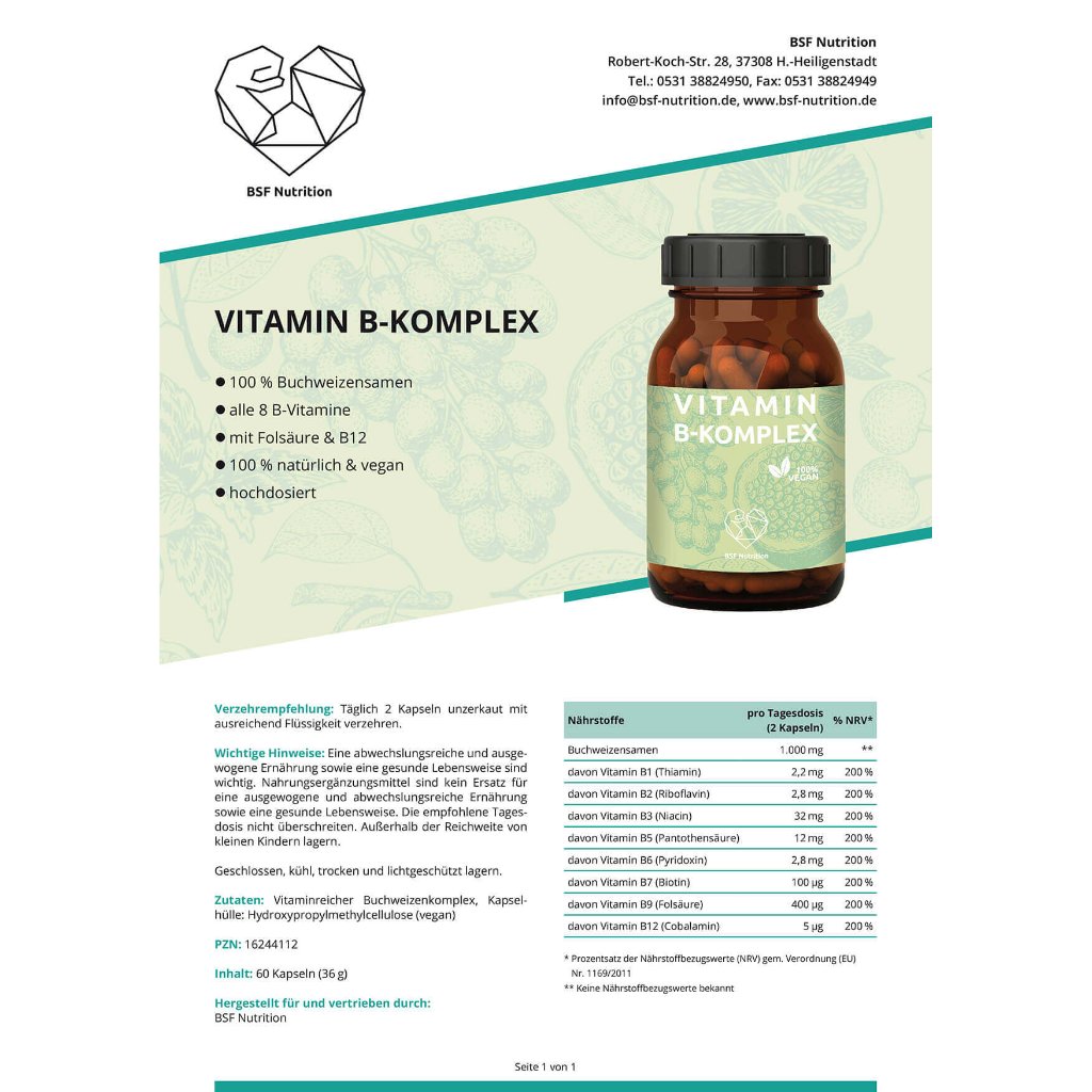 Vitamin B-Komplex 100 % Buchweizen