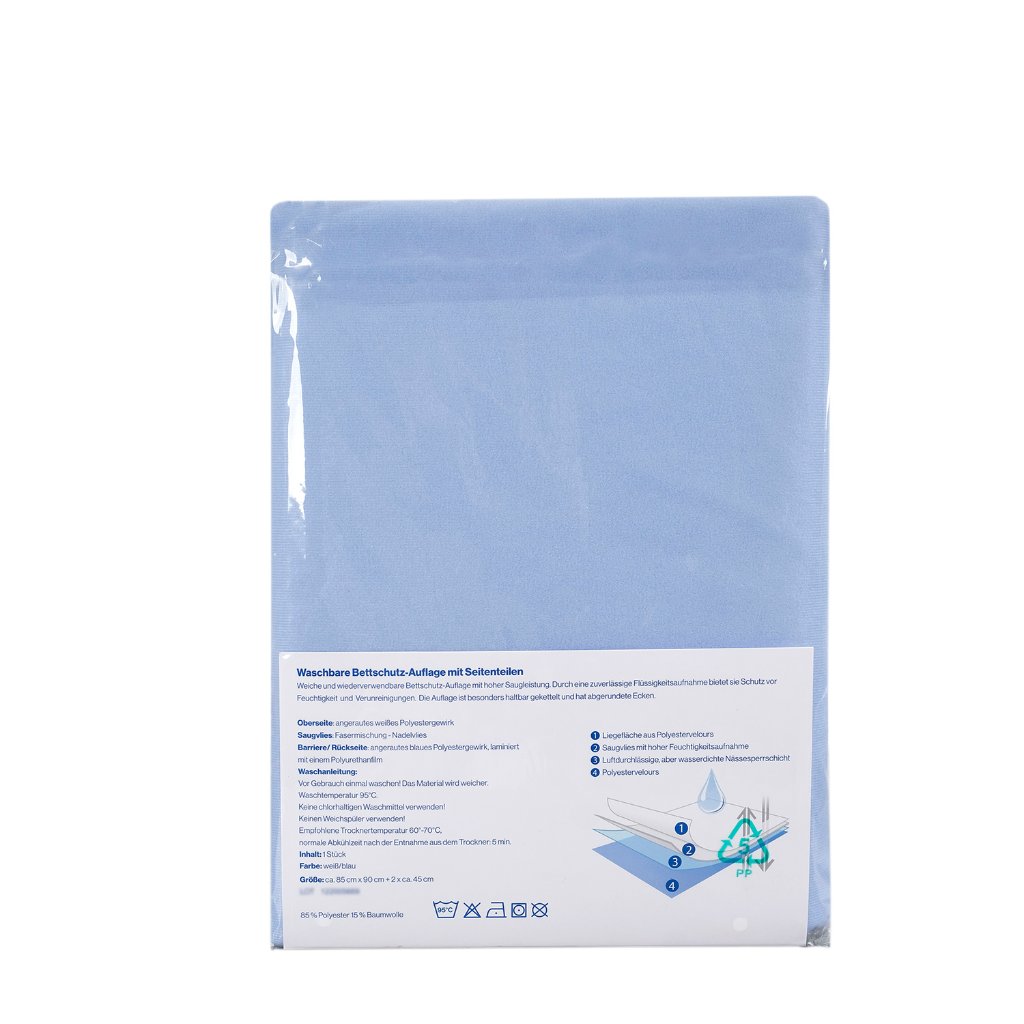 PARAM PREMIUM Bettschutzauflage waschbar mit Seitenteilen, 85 x 90 x 175 cm