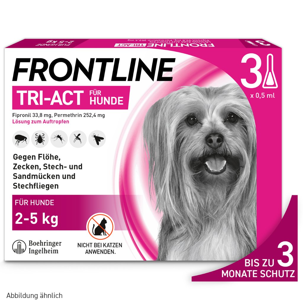 Frontline Tri-Act Parasitenschutz f. Hunde 2-5 kg 3 Pip.