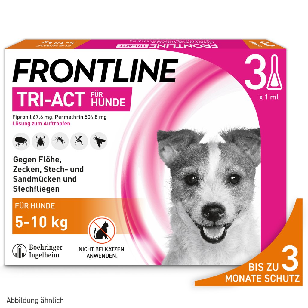 Frontline Tri-Act Parasitenschutz f. Hunde 5-10 kg 3 Pip.