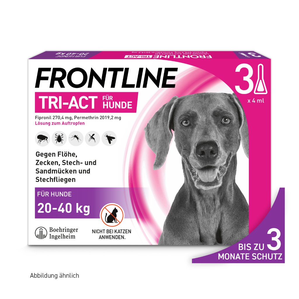 Frontline Tri-Act Parasitenschutz f. Hunde 20-40 kg 3 Pip.