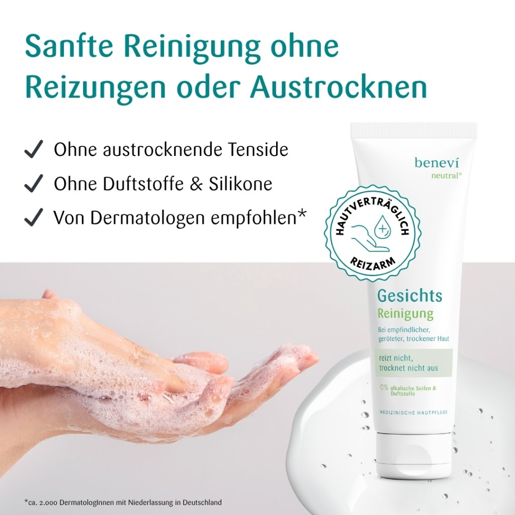 Sanfte Reinigung für empfindliche, gerötete & trockene Gesichtshaut