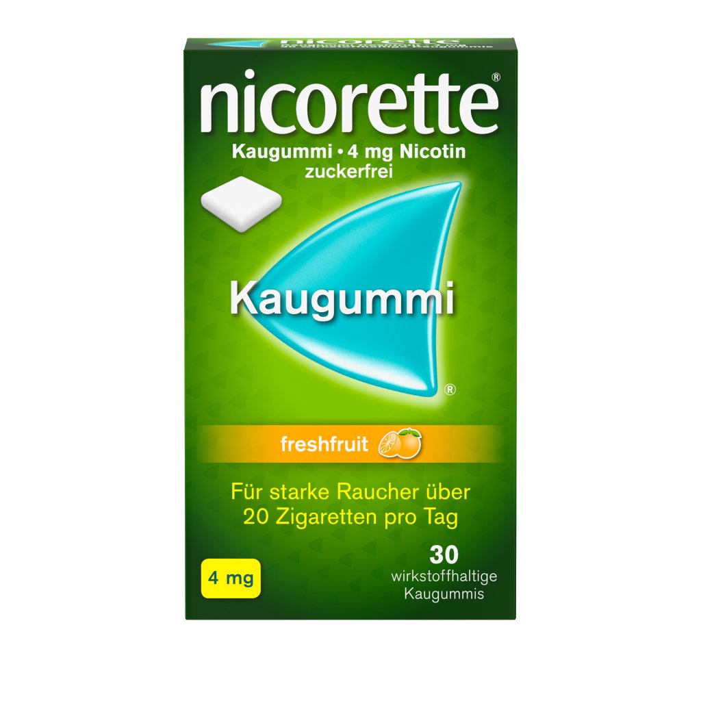 nicorette® Kaugummi freshfruit mit 4 mg Nikotin zur Raucherentwöhnung