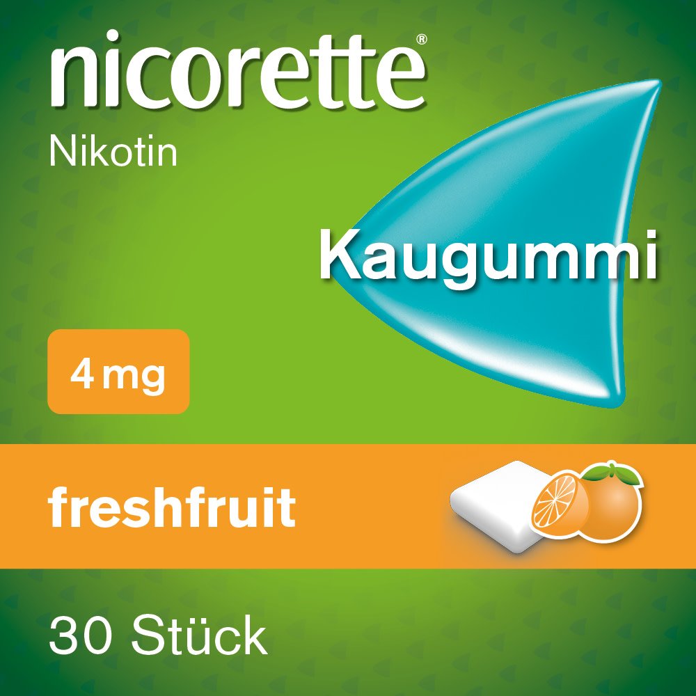 nicorette® Kaugummi freshfruit mit 4 mg Nikotin zur Raucherentwöhnung