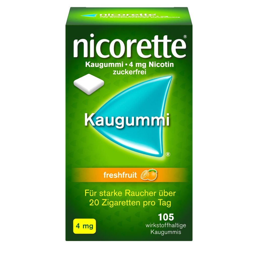 nicorette® Kaugummi freshfruit mit 4 mg Nikotin zur Raucherentwöhnung